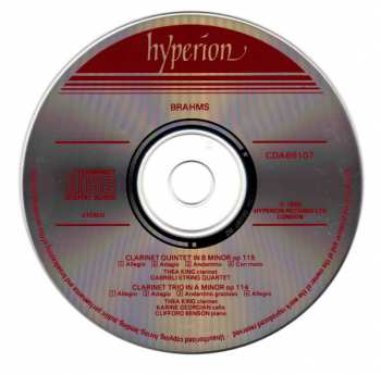 CD Johannes Brahms: Clarinet Quintet / Clarinet Trio