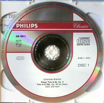 2CD Johannes Brahms: Complete Trios
