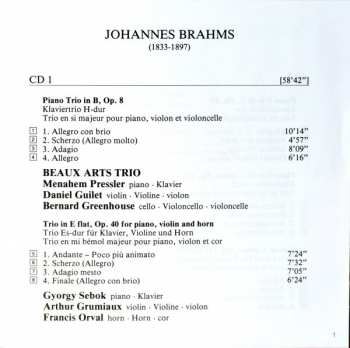 2CD Johannes Brahms: Complete Trios