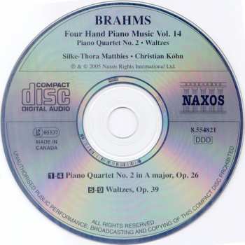 CD Johannes Brahms: Four Hand Piano Music Vol. 14