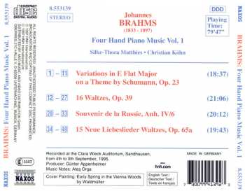 CD Johannes Brahms: Four Hand Piano Music Vol.1, Waltzes-Schumann Variations, Souvenir De La Russie -Neue Liebeslieder Waltzes,  Silke-Thora Matthies, Christian Kohn