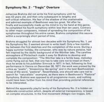 SACD Johannes Brahms: Symphony No. 2 In D, Op.73 / Tragic Overture, Op.81