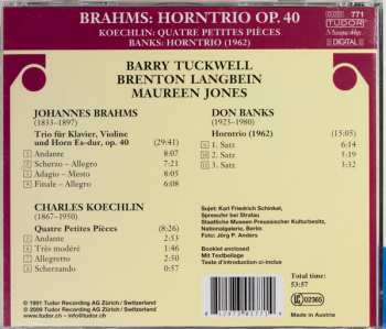 CD Johannes Brahms: Horntrio Op. 40 / Quatre Petites Pièces / Horntrio (1962)