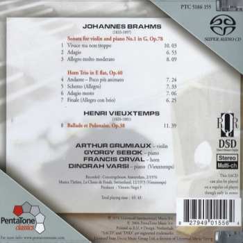SACD Johannes Brahms: Johannes Brahms - Sonata for Violin and Piano / Horn Trio & Henri Vieuxtemps - Ballade et Polonaise