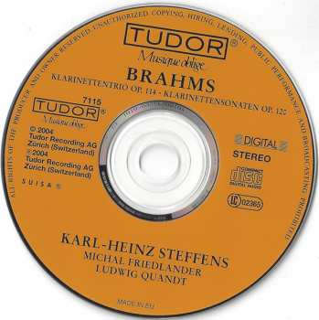 CD Johannes Brahms: Klarinettentrio Op. 114 ‧ Klarinettensonaten Op. 120