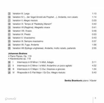 CD Johannes Brahms: Klavierwerke