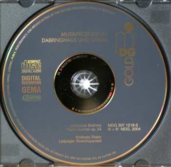 CD Johannes Brahms: Piano Quintet Op 34