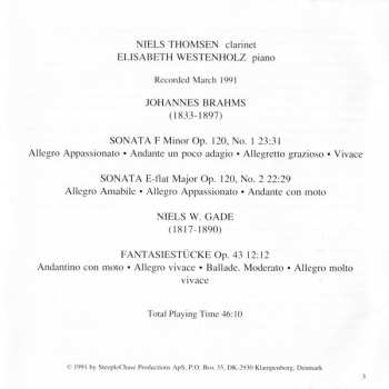 CD Johannes Brahms: Clarinet Sonatas / Fantasiestücke