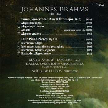 CD Johannes Brahms: Piano Concerto No. 2 Op 83 Four Piano Pieces Op 119