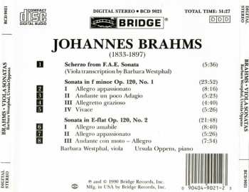 CD Johannes Brahms: Sonatas Op. 120, No. 1 And No. 2 / Scherzo In C Minor