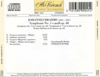 CD Johannes Brahms: Symphonie N°. 1 / Sinfonie Nr. 1 C-Moll Op.68