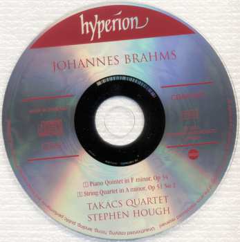 CD Johannes Brahms: String Quartet Op. 51 No. 2 • Piano Quintet Op. 34