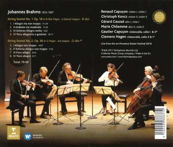 CD Johannes Brahms: String Sextets Nos. 1 & 2