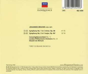 CD Johannes Brahms: Symphony No. 1; Symphony No. 3