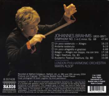 CD Johannes Brahms: Symphony No. 1 • Tragic Overture • Academic Festival Overture