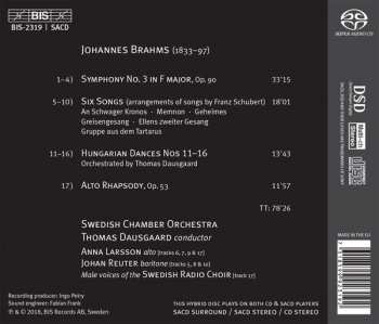 SACD Johannes Brahms: Symphony No. 3, Alto Rhapsody, 6 Schubert Songs