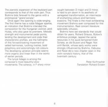 CD Johannes Brahms: The Violin Sonatas