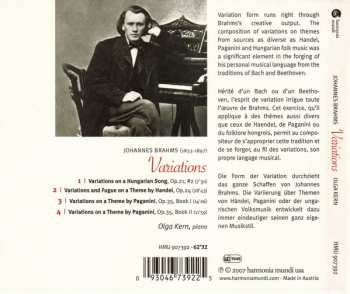 CD Johannes Brahms: Variations Op.21, Op.24, Op.35