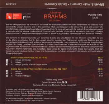 CD Johannes Brahms: Violin Concerto, Op. 77 / Double Concerto, Op. 122