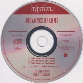 CD Johannes Brahms: Violin Sonatas