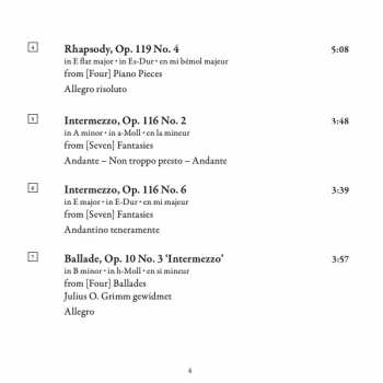 CD Johannes Brahms: Works For Solo Piano, Volume 2