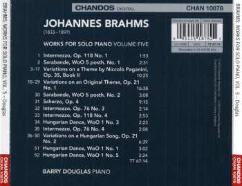 CD Johannes Brahms: Works For Solo Piano, Volume Five