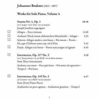 CD Johannes Brahms: Works For Solo Piano, Volume Four