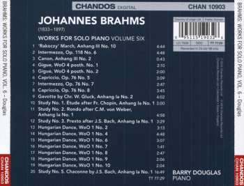 CD Johannes Brahms: Works For Solo Piano Volume Six