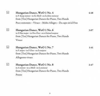 CD Johannes Brahms: Works For Solo Piano Volume Six