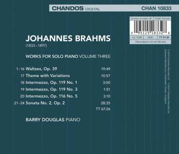 CD Johannes Brahms: Works For Solo Piano, Volume Three