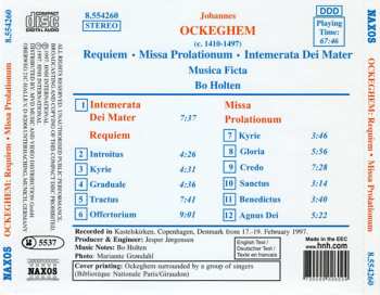 CD Johannes Ockeghem: Requiem / Missa Prolationum / Intemerata Dei Mater