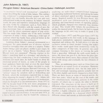 CD John Adams: Complete Piano Music