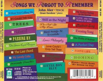 CD John Aler: Songs We Forgot To Remember