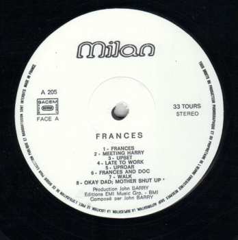 LP John Barry: Frances (Original Motion Picture Soundtrack)