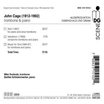 CD John Cage: Trombone And Piano