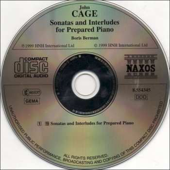 CD John Cage: Sonatas And Interludes For Prepared Piano