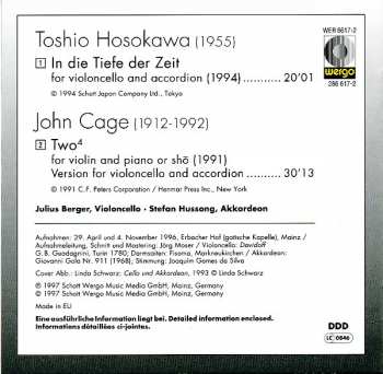 CD John Cage: Two⁴ / In Die Tiefe Der Zeit