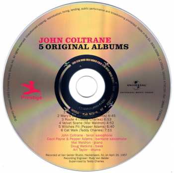 5CD/Doos John Coltrane: 5 Original Albums