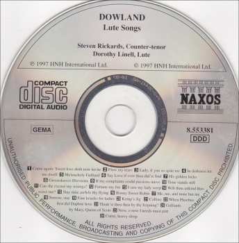CD John Dowland: Flow My Tears And Other Lute Songs