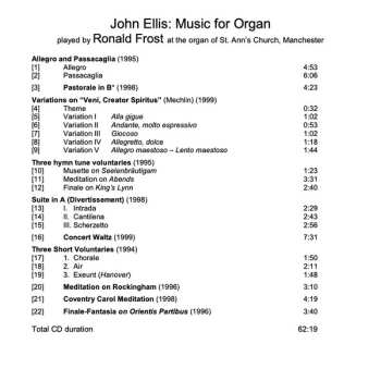 CD John E Ellis: Music for Organ 