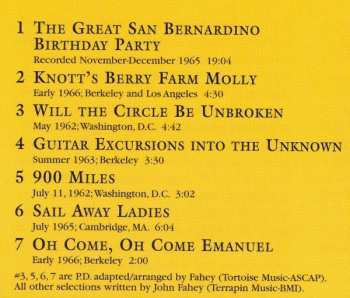 CD John Fahey: Guitar Vol. 4 / The Great San Bernardino Birthday Party And Other Excursions