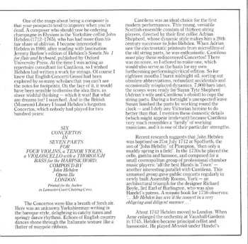 CD Cantilena: Six Concertos For Strings