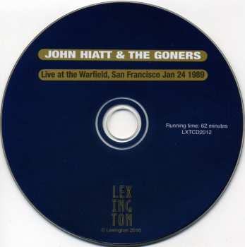 CD John Hiatt: Live At The Warfield, San Francisco Jan 24 1989
