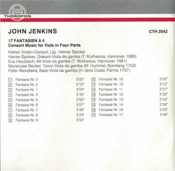 CD John Jenkins: 17 Fantasien A 4 (Consort Music For Viols In Four Parts)