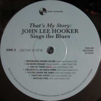 LP John Lee Hooker: That's My Story John Lee Hooker Sings The Blues LTD
