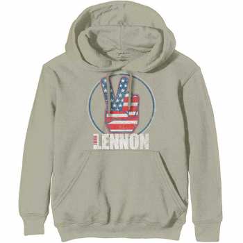 Merch John Lennon: Hoodie Peace Fingers Us Flag 
