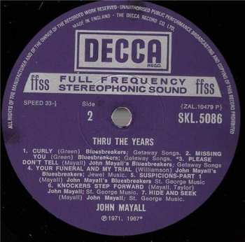 LP John Mayall: Thru The Years