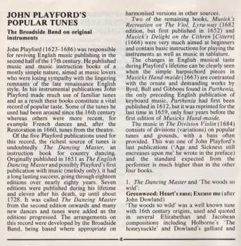CD The Broadside Band: John Playford's Popular Tunes