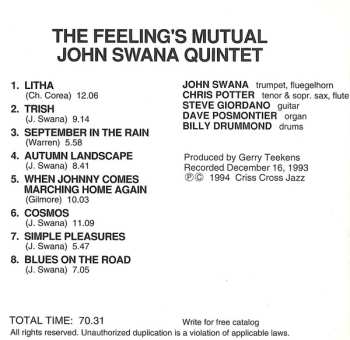 CD John Swana Quintet: The Feeling's Mutual