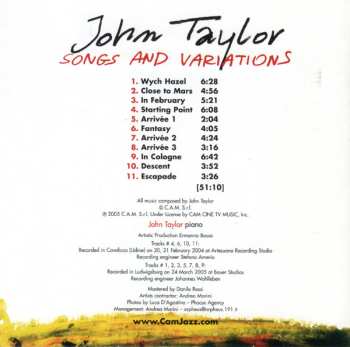 CD John Taylor: Songs And Variations